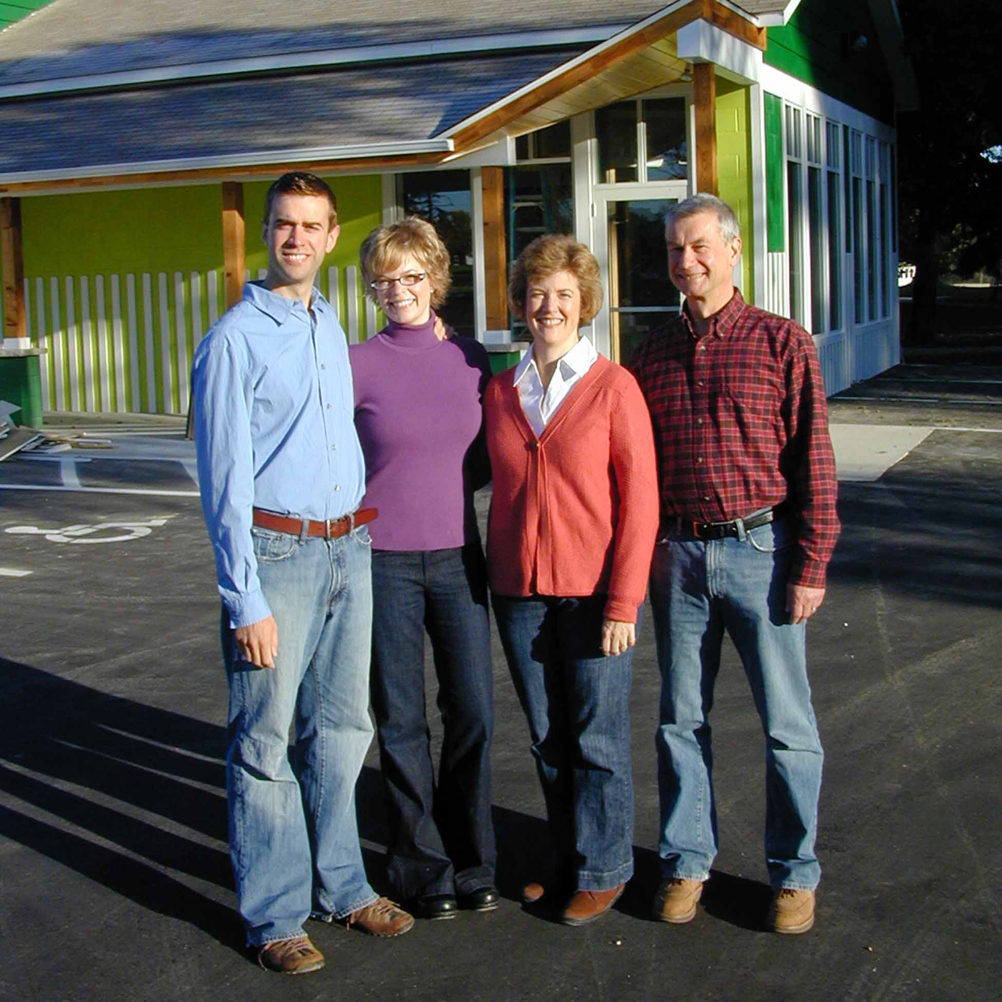 The Ferndale Family standing in front of the storefront on opening day
